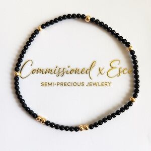 Onyx & 14k Yellow Gold Dot Bracelet